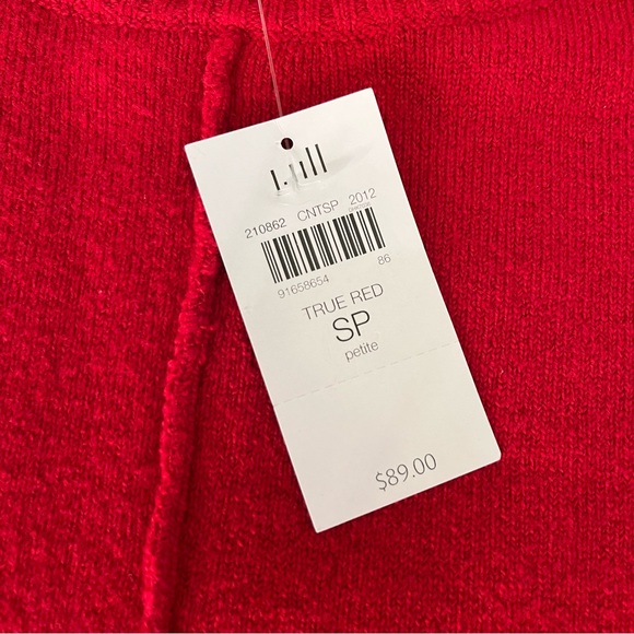 J. Jill Ribbed Pocket Crewneck Sweater Pullover Ruby Red Size Small Petite - Picture 8 of 10